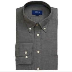 Eton Flannel Slim Fit Shirt Gray Large